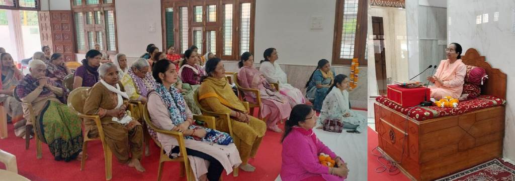 Devotees Flock to Sri Ram Katha at Maa Santoshi Ashram Premises Resound with Chants of Jai Shri Ram